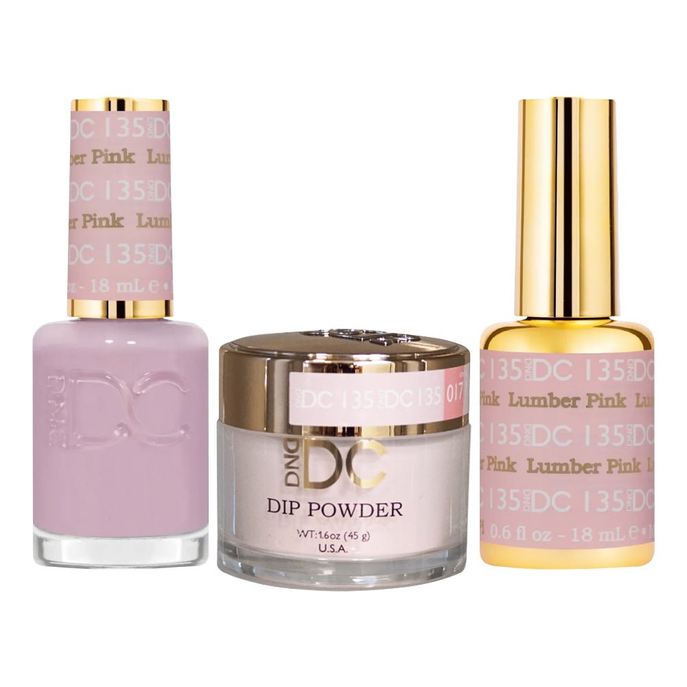 DND DC 3 in 1 - Dip, Gel & Lacquer Matching - 135 Lumber Pink - DTK Nail Supply