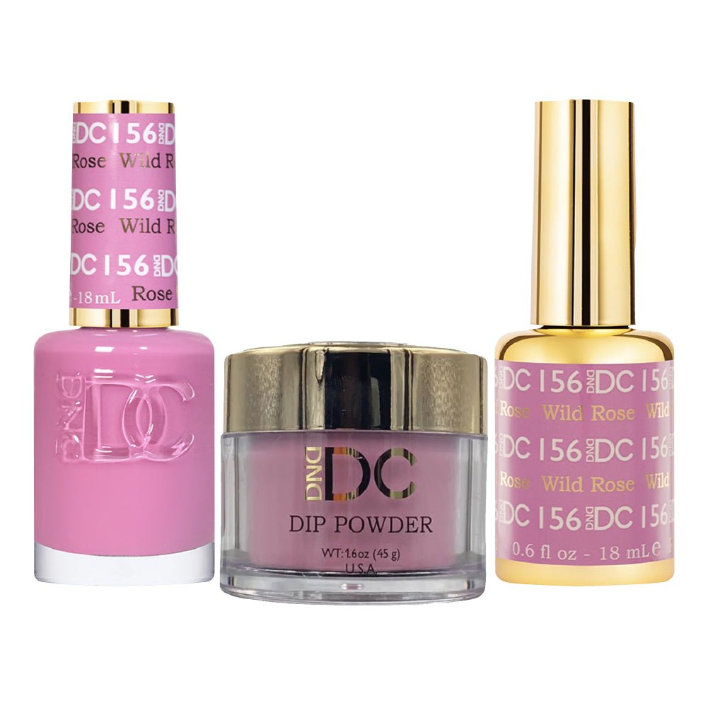 DND DC 3 in 1 - Dip, Gel & Lacquer Matching - 156 Wild Rose - DTK Nail Supply