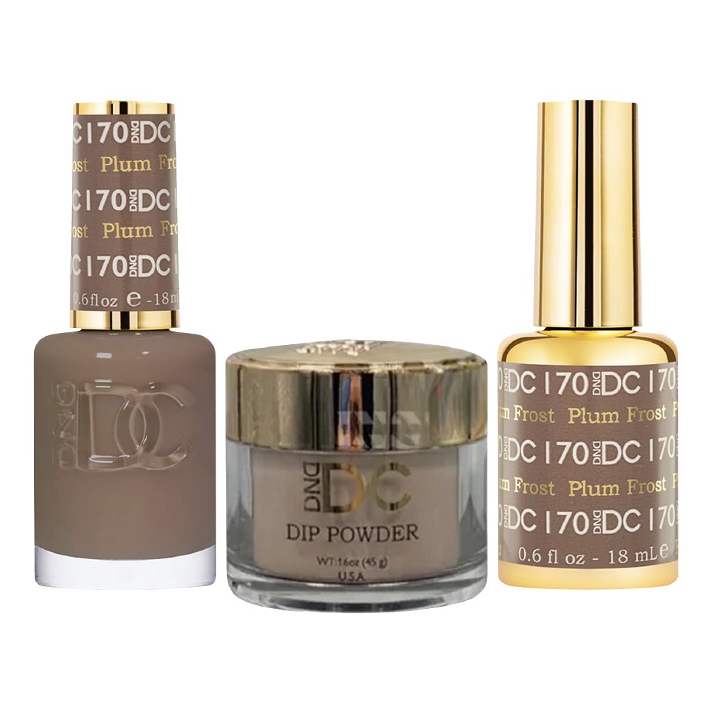 DND DC 3 in 1 - Dip, Gel & Lacquer Matching - 170 Plum Frost - DTK Nail Supply