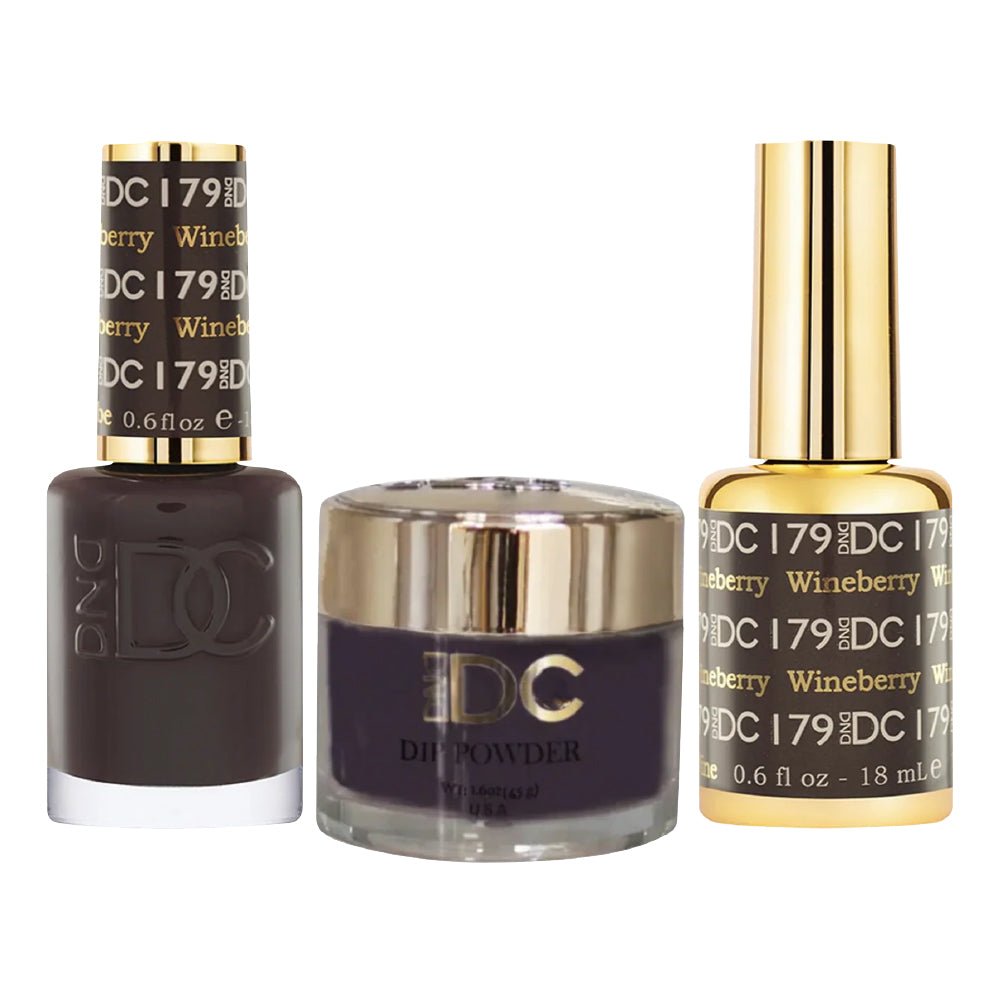 DND DC 3 in 1 - Dip, Gel & Lacquer Matching - 179 Wineberry - DTK Nail Supply