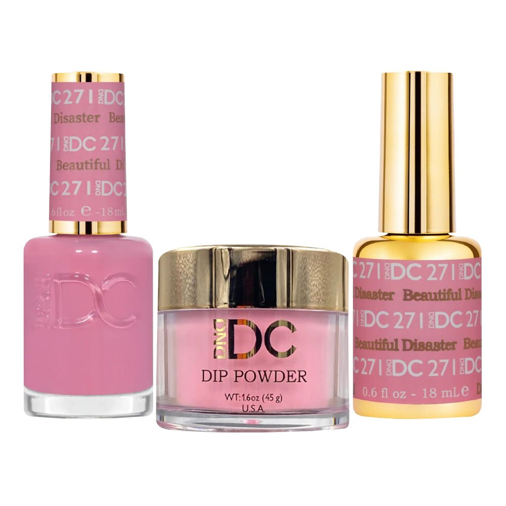 DND DC 3 in 1 - Dip, Gel & Lacquer Matching - 271 Beautiful Disaster - DTK Nail Supply