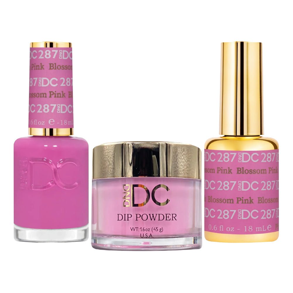 DND DC 3 in 1 - Dip, Gel & Lacquer Matching - 287 Pink Blossom - DTK Nail Supply