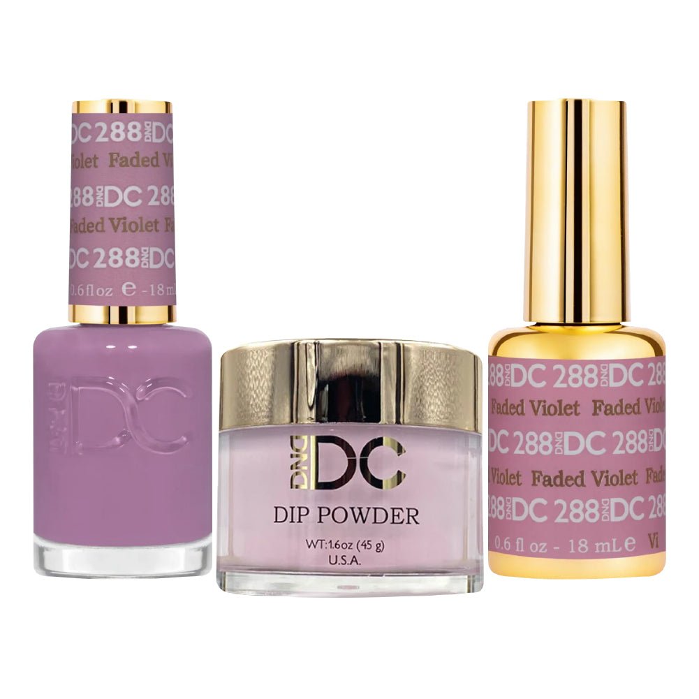 DND DC 3 in 1 - Dip, Gel & Lacquer Matching - 288 Faded Violet - DTK Nail Supply