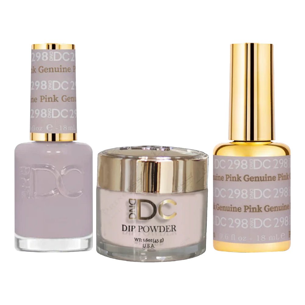 DND DC 3 in 1 - Dip, Gel & Lacquer Matching - 298 Genuine Pink - DTK Nail Supply