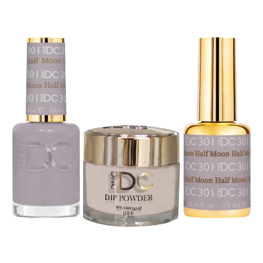 DND DC 3 in 1 - Dip, Gel & Lacquer Matching - 301 Half Moon - DTK Nail Supply