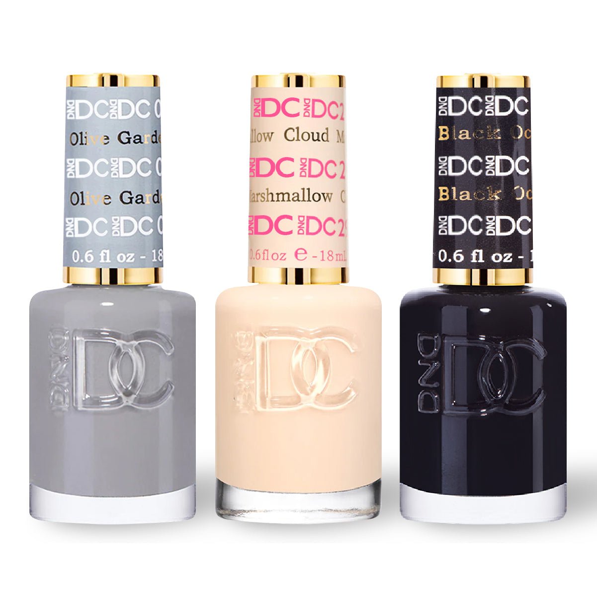 DND DC 3 Nail Lacquer - Set 1 - GRAY, NUDE & BLACK - DTK Nail Supply