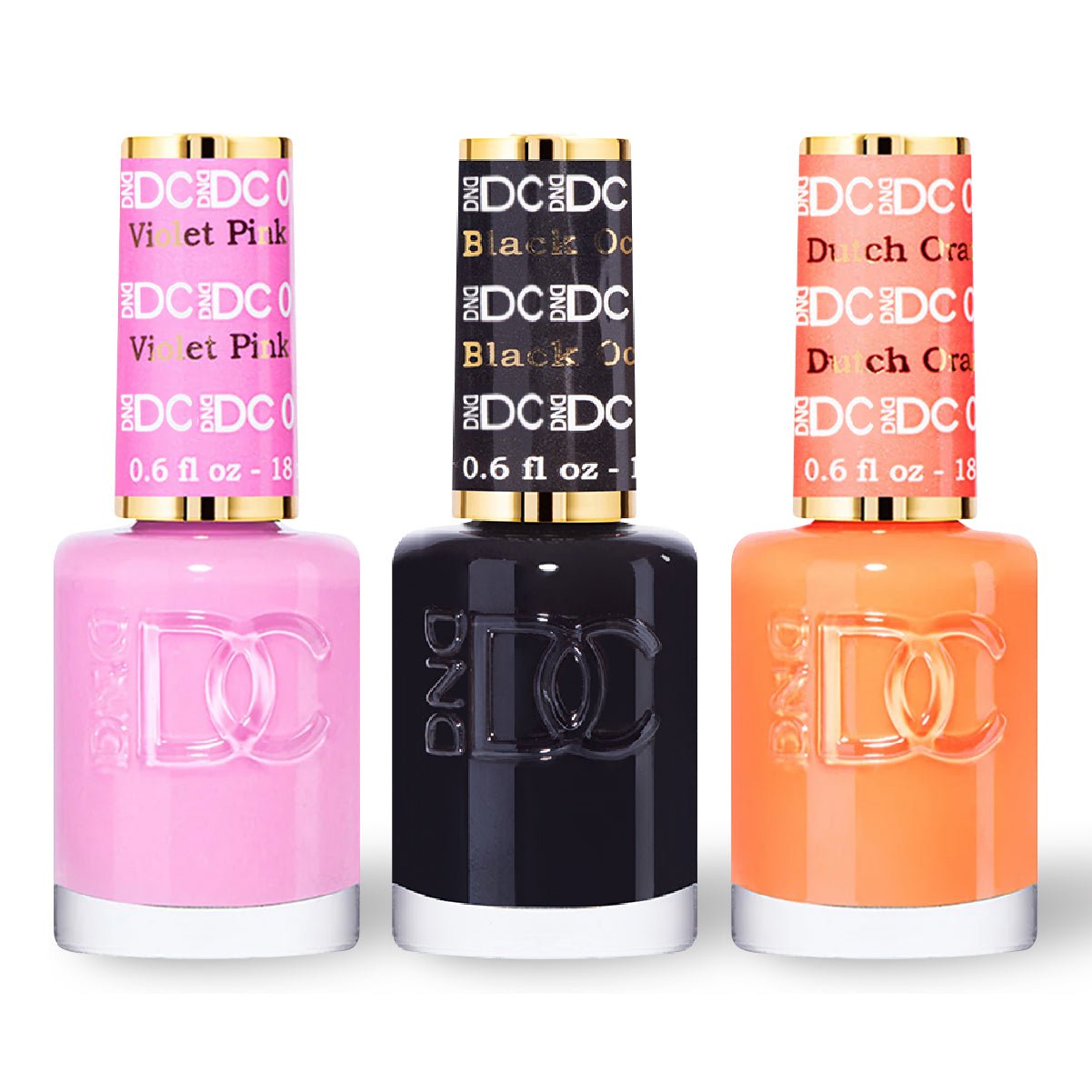 DND DC 3 Nail Lacquer - Set 11 - PINK, BLACK & ORANGE - DTK Nail Supply