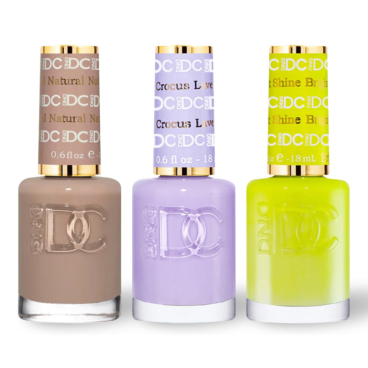 DND DC 3 Nail Lacquer - Set 2 - BROWN, PURPLE & YELLOW - DTK Nail Supply