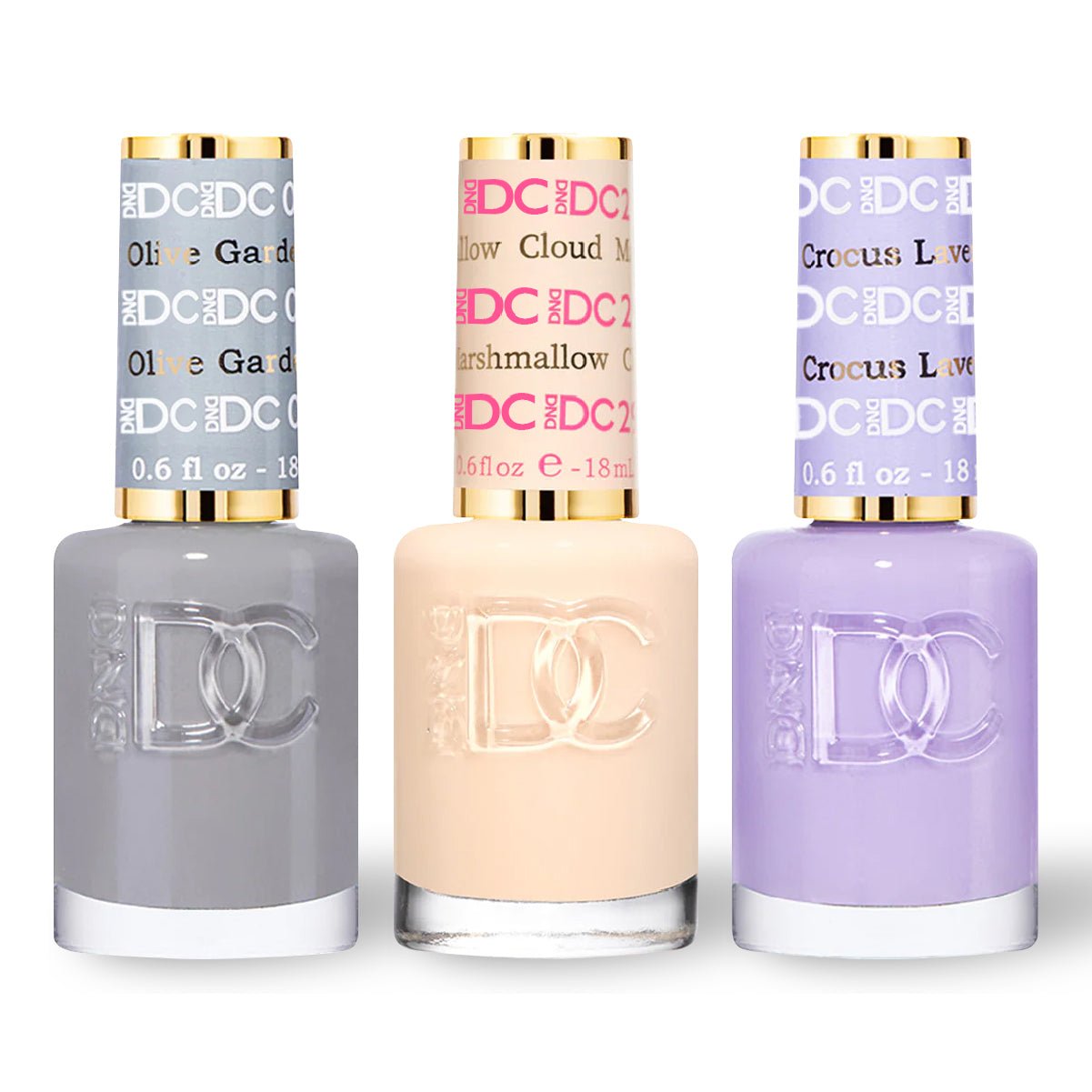 DND DC 3 Nail Lacquer - Set 3 - GRAY, NUDE & PURPLE - DTK Nail Supply