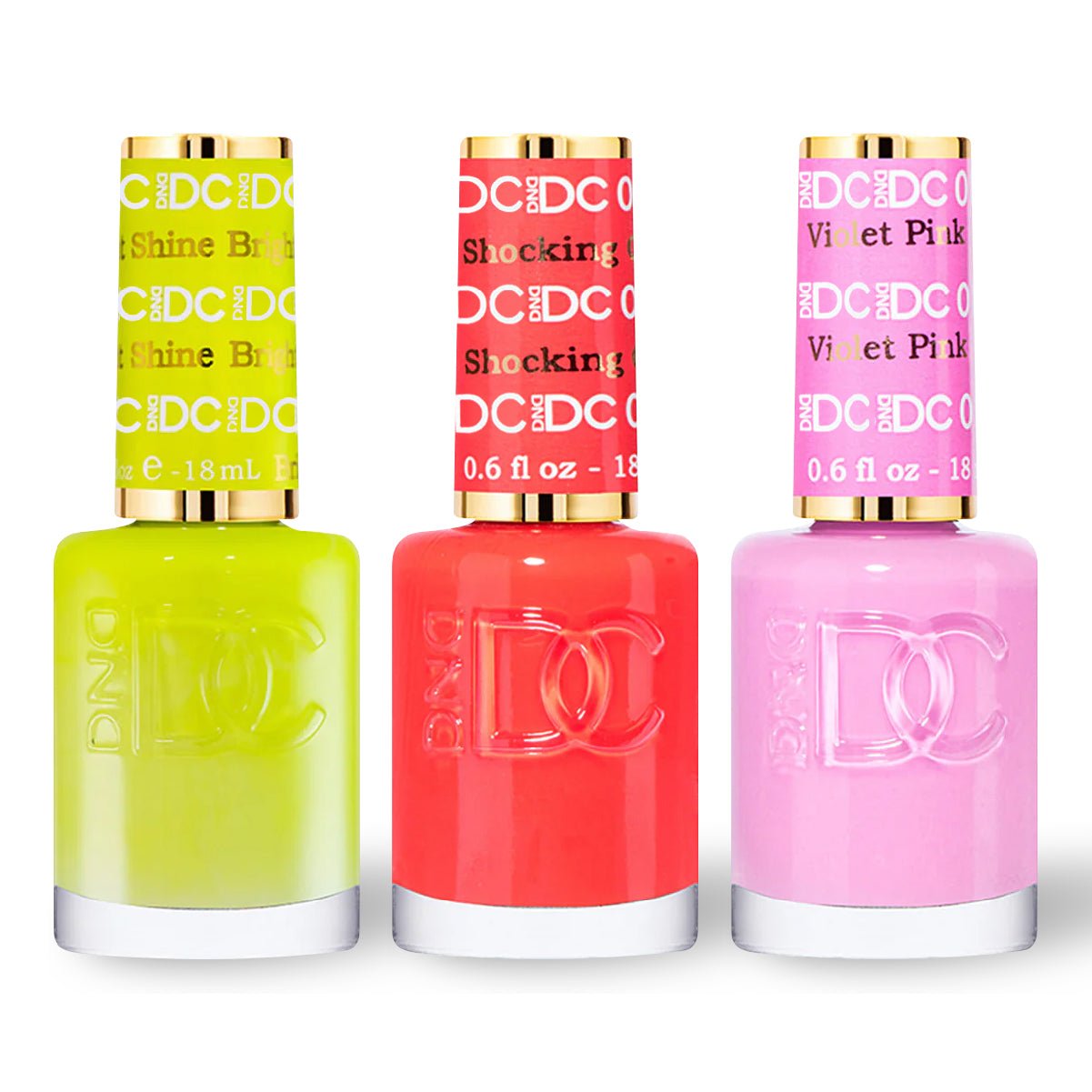 DND DC 3 Nail Lacquer - Set 9 - YELLOW, RED & PINK - DTK Nail Supply