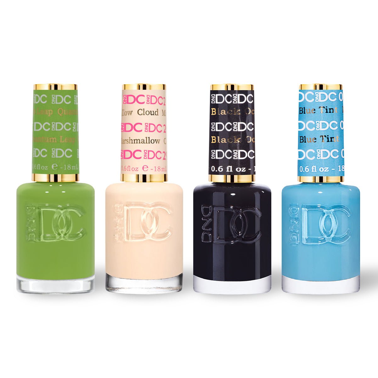 DND DC 4 Nail Lacquer - Set 10 - GREEN, NUDE, BLACK & BLUE - DTK Nail Supply