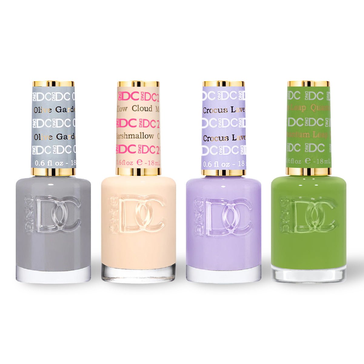 DND DC 4 Nail Lacquer - Set 11 - GRAY, NUDE, PURPLE & GREEN - DTK Nail Supply