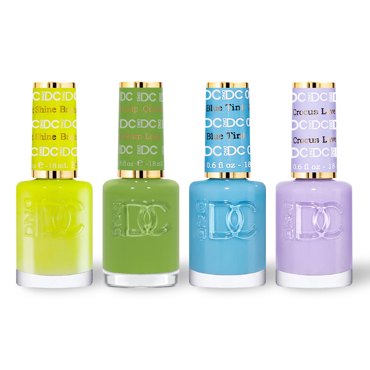 DND DC 4 Nail Lacquer - Set 8 - YELLOW, GREEN, BLUE & PURPLE - DTK Nail Supply