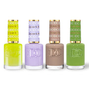 DND DC 4 Nail Lacquer - Set 9 - YELLOW, PURPLE, BROWN & GREEN - DTK Nail Supply