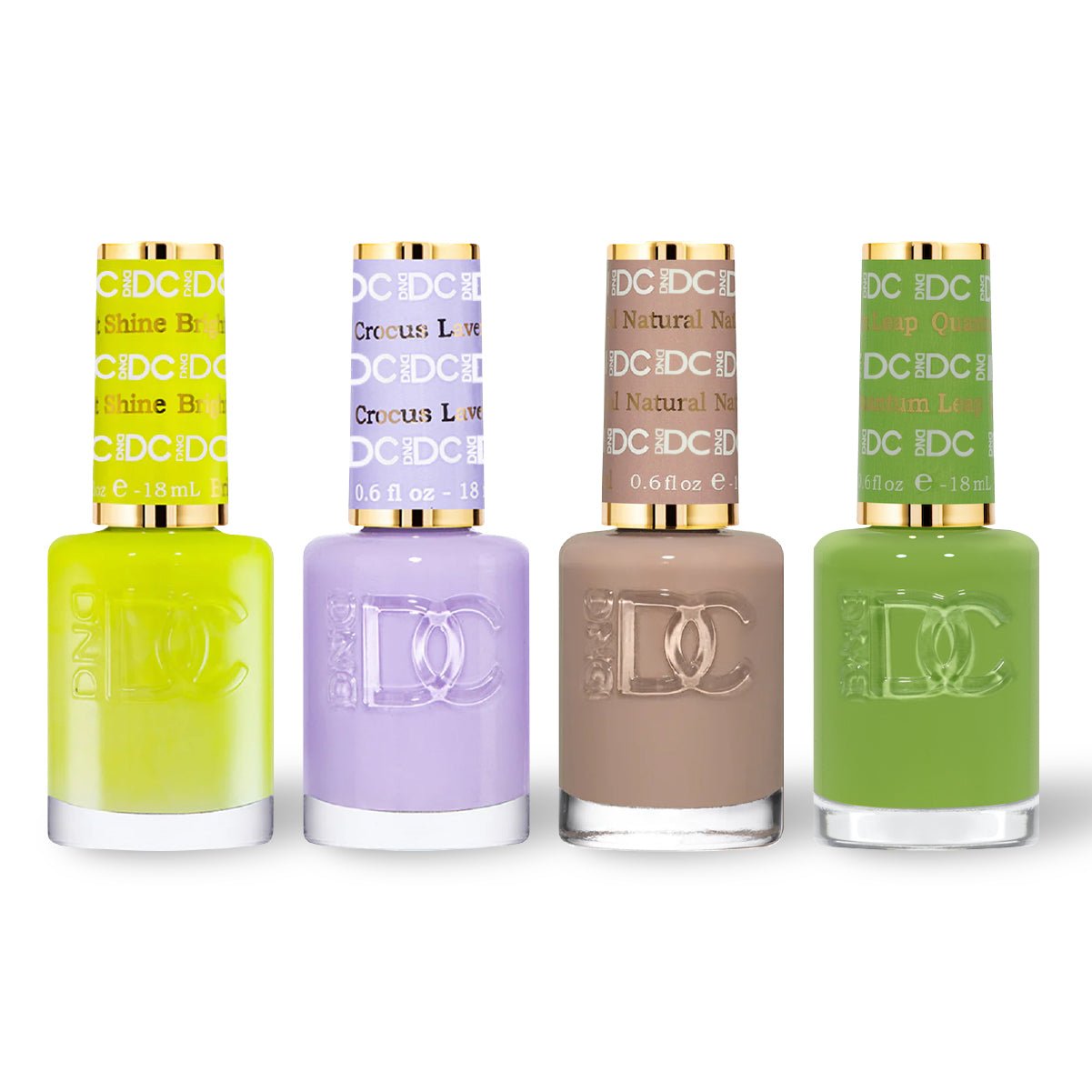 DND DC 4 Nail Lacquer - Set 9 - YELLOW, PURPLE, BROWN & GREEN - DTK Nail Supply