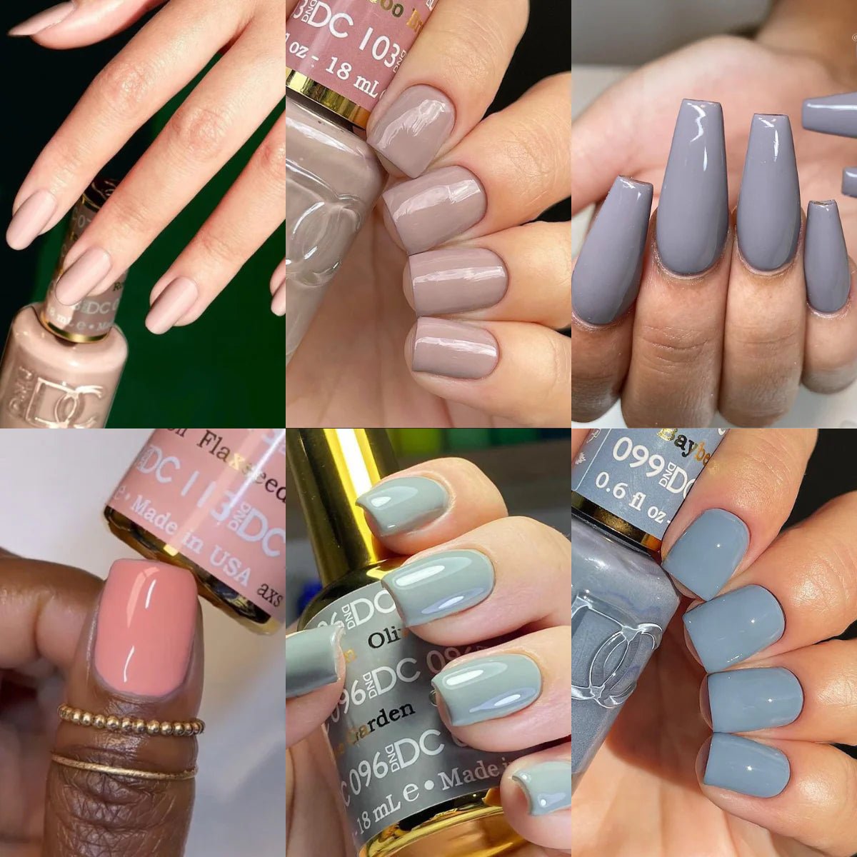 DND DC Fall Gel & Polish 6pc Bundle - Neutral Tones - DTK Nail Supply