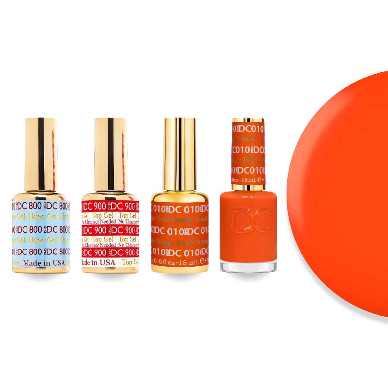 DND DC Gel & Lacquer Combo - Base Top Gel & 010 Dutch Orange - DTK Nail Supply