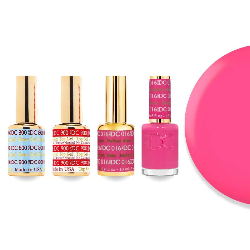 DND DC Gel & Lacquer Combo - Base Top Gel & 016 Darken Rose - DTK Nail Supply