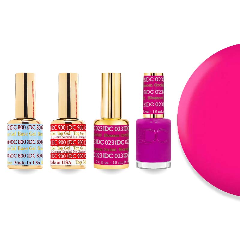 DND DC Gel & Lacquer Combo - Base Top Gel & 023 Blossom Orchid - DTK Nail Supply