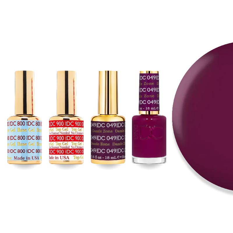 DND DC Gel & Lacquer Combo - Base Top Gel & 049 Dazzle Zone - DTK Nail Supply