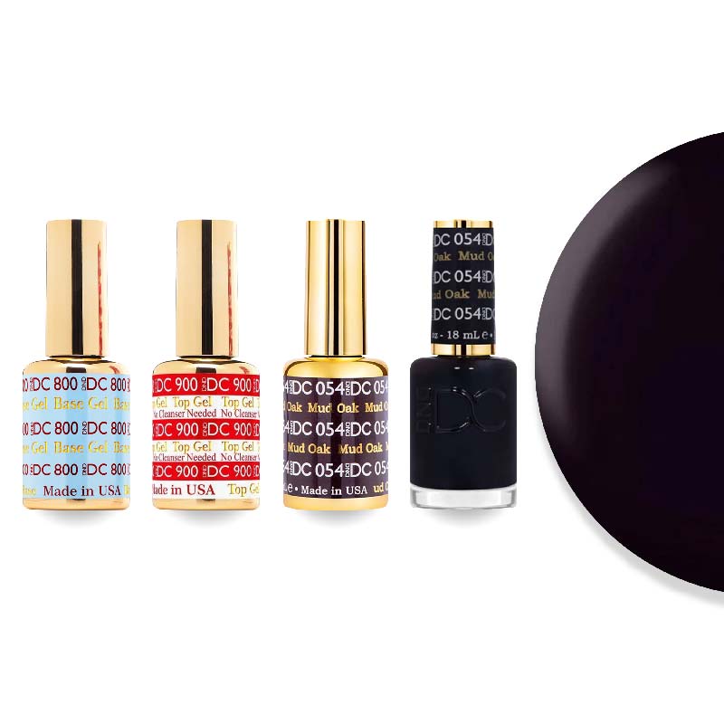 DND DC Gel & Lacquer Combo - Base Top Gel & 054 Mud Oak - DTK Nail Supply
