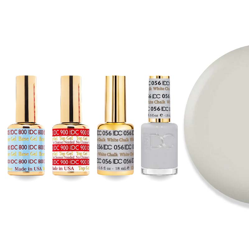 DND DC Gel & Lacquer Combo - Base Top Gel & 056 White Chalk - DTK Nail Supply