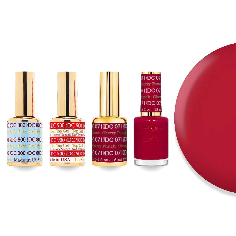 DND DC Gel & Lacquer Combo - Base Top Gel & 071 Cherry Punch - DTK Nail Supply