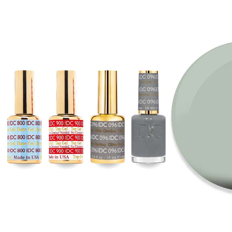 DND DC Gel & Lacquer Combo - Base Top Gel & 096 Olive Garden - DTK Nail Supply