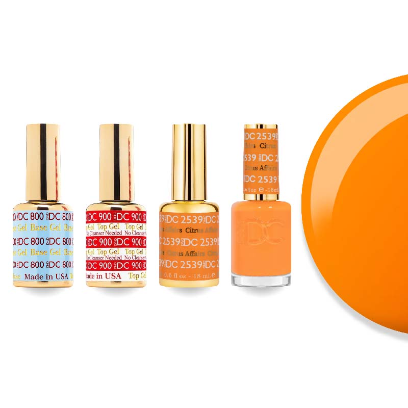DND DC Gel & Lacquer Combo - Base Top Gel & 2539 Citrus Affairs - DTK Nail Supply