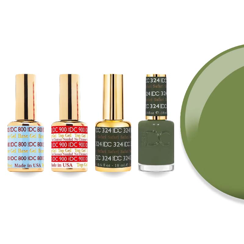 DND DC Gel & Lacquer Combo - Base Top Gel & 324 Safari - DTK Nail Supply