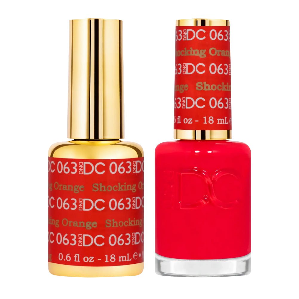 DND DC Gel Nail Polish Duo - 063 Shocking Orange - DTK Nail Supply