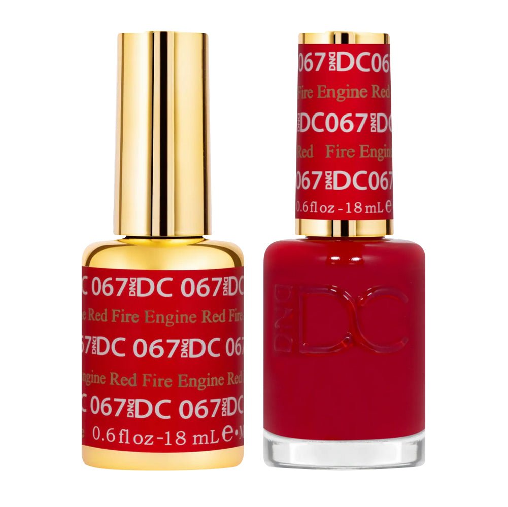DND DC Gel Nail Polish Duo - 067 Fire Engine Red - DTK Nail Supply