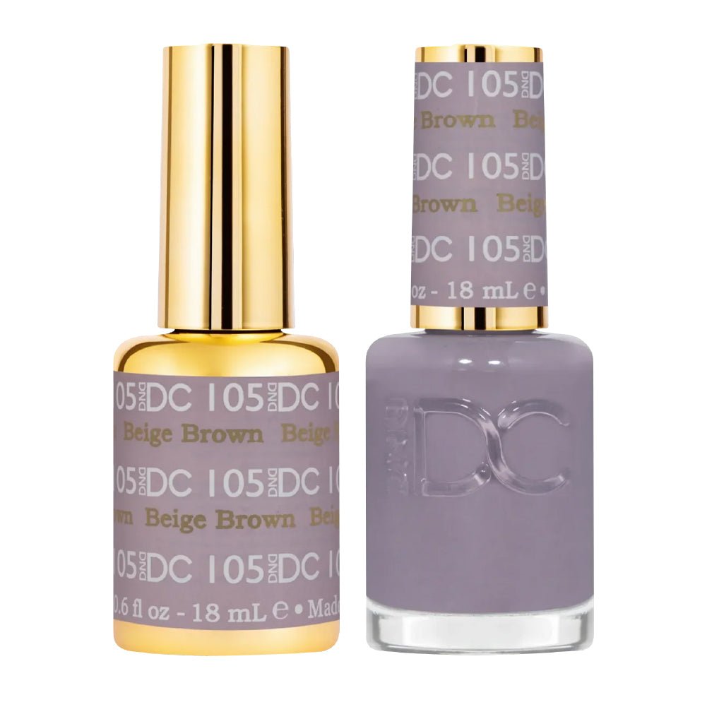 DND DC Gel Nail Polish Duo - 105 Beige Brown - DTK Nail Supply
