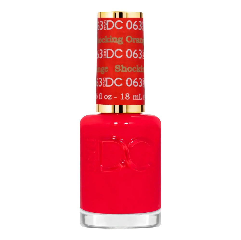 DND DC Gel Polish - 063 Shocking Orange - DTK Nail Supply