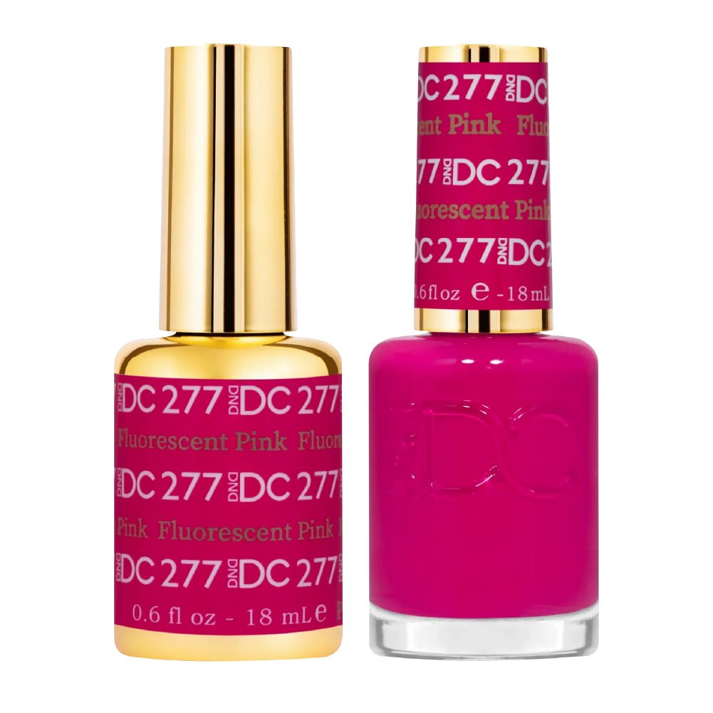 DND DC Gel Polish - 277 Fluorescent Pink - DTK Nail Supply