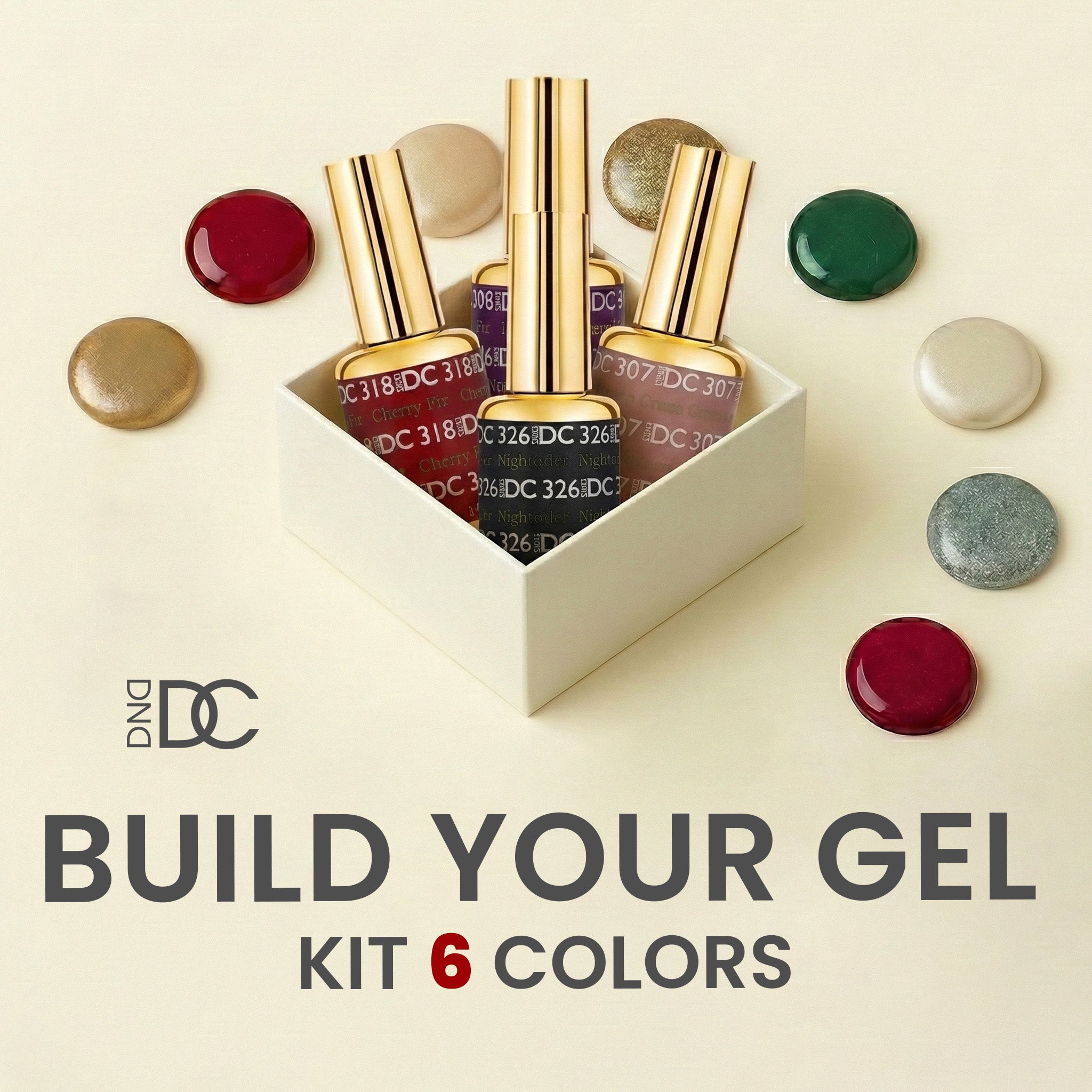 DND DC Set Gel Polish - Build Your Own 6 Gel Kit, FREE 1 Cuticle Revitalizer Oil - DTK Nail Supply