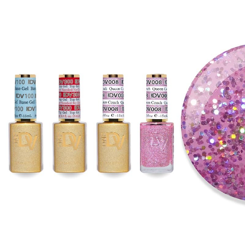 DND Diva Gel & Lacquer Combo - Base Top Gel & 008 Queen Conch - DTK Nail Supply
