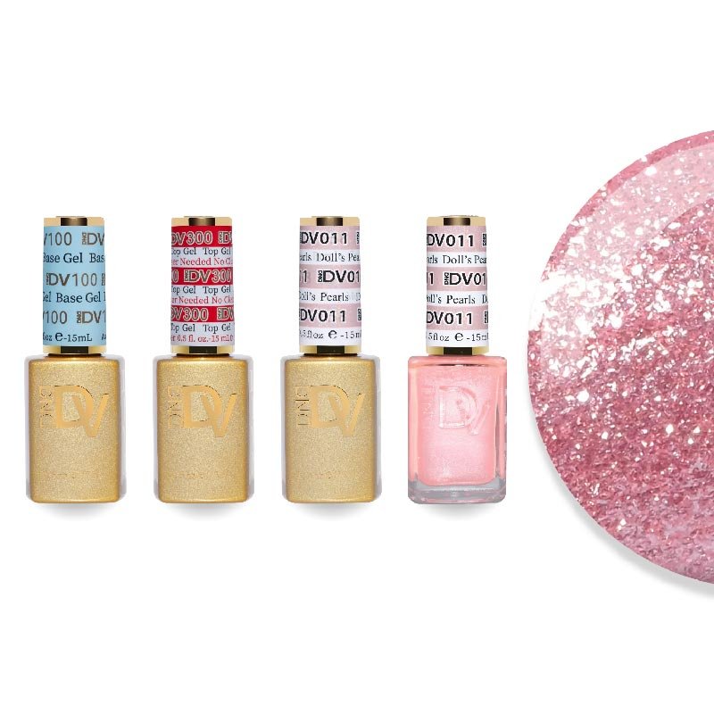 DND Diva Gel & Lacquer Combo - Base Top Gel & 011 Doll's Pearls - DTK Nail Supply