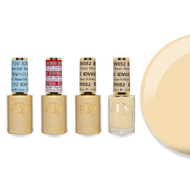 DND Diva Gel & Lacquer Combo - Base Top Gel & 052 Biscuits N' Honey - DTK Nail Supply