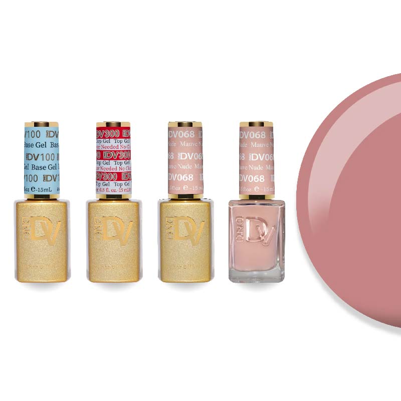 DND Diva Gel & Lacquer Combo - Base Top Gel & 068 Mauve Nude - DTK Nail Supply