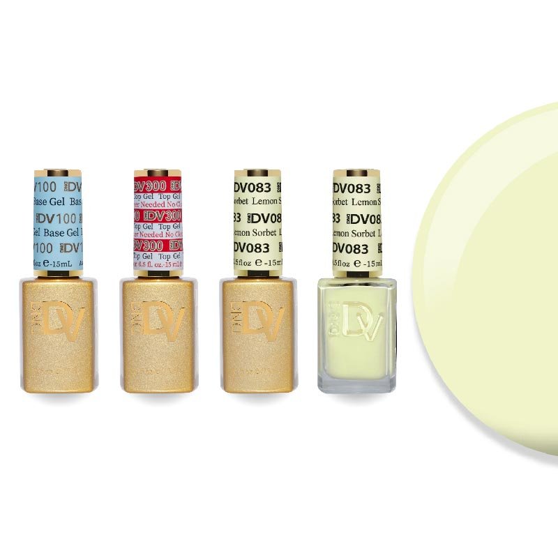 DND Diva Gel & Lacquer Combo - Base Top Gel & 083 Lemon Sorbet - DTK Nail Supply