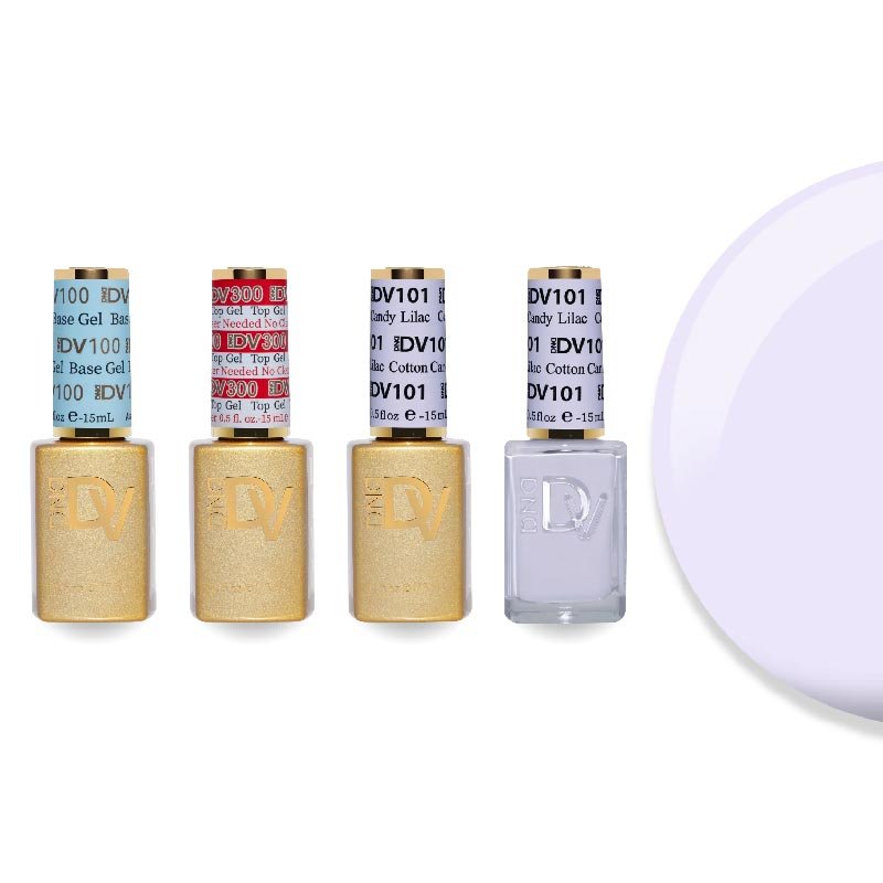 DND Diva Gel & Lacquer Combo - Base Top Gel & 101 Cotton Candy Lilac - DTK Nail Supply