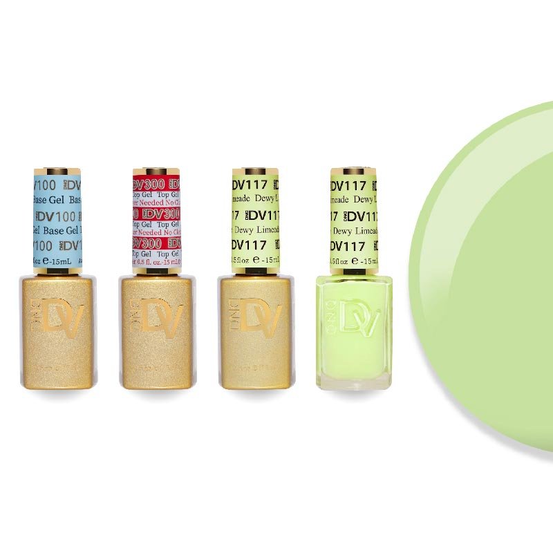 DND Diva Gel & Lacquer Combo - Base Top Gel & 117 Dewy Limeade - DTK Nail Supply