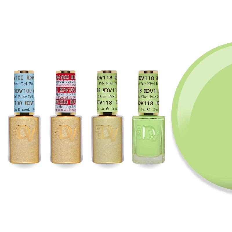 DND Diva Gel & Lacquer Combo - Base Top Gel & 118 Pale Kiwi - DTK Nail Supply