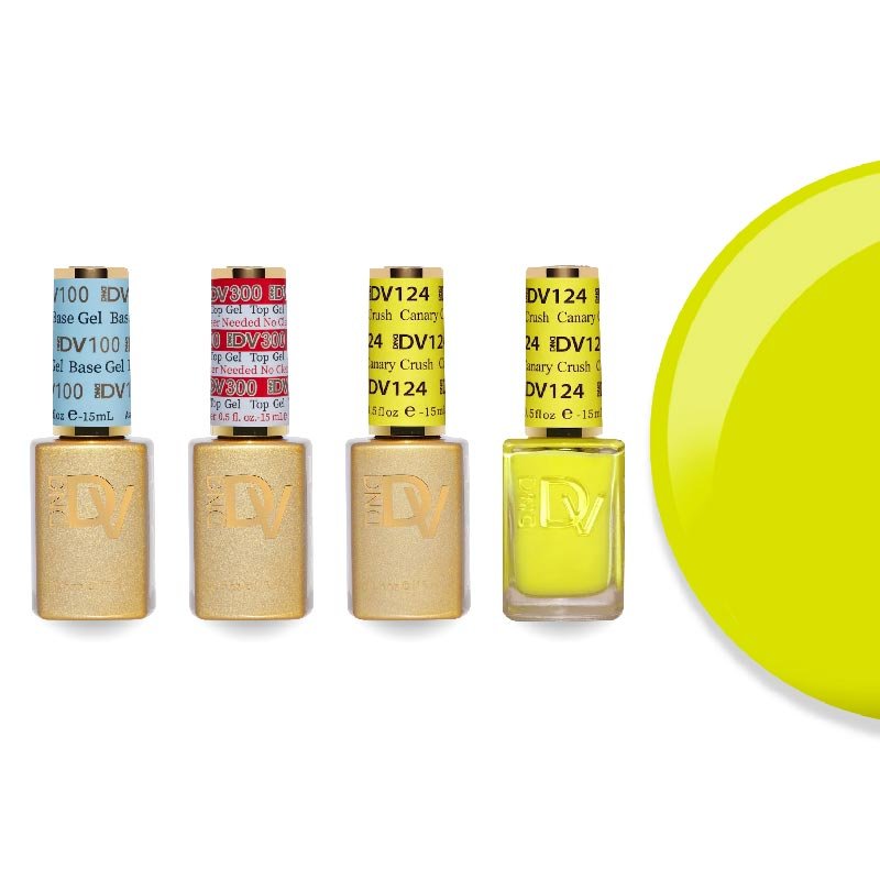 DND Diva Gel & Lacquer Combo - Base Top Gel & 124 Canary Crush - DTK Nail Supply