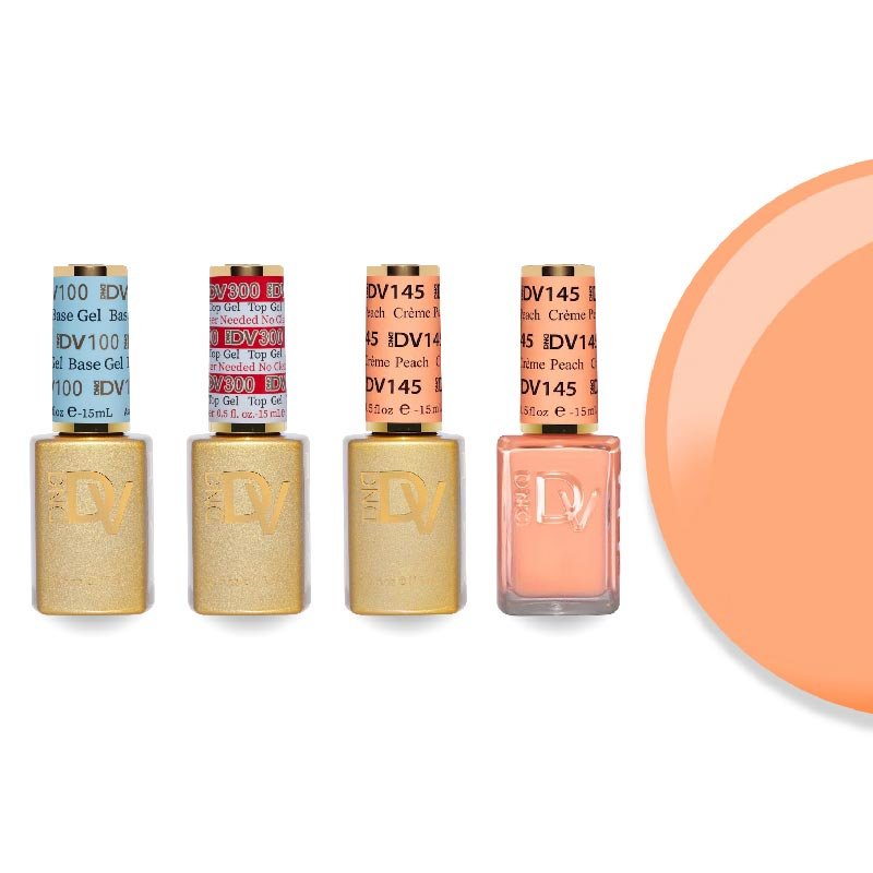 DND Diva Gel & Lacquer Combo - Base Top Gel & 145 Créme Peach - DTK Nail Supply