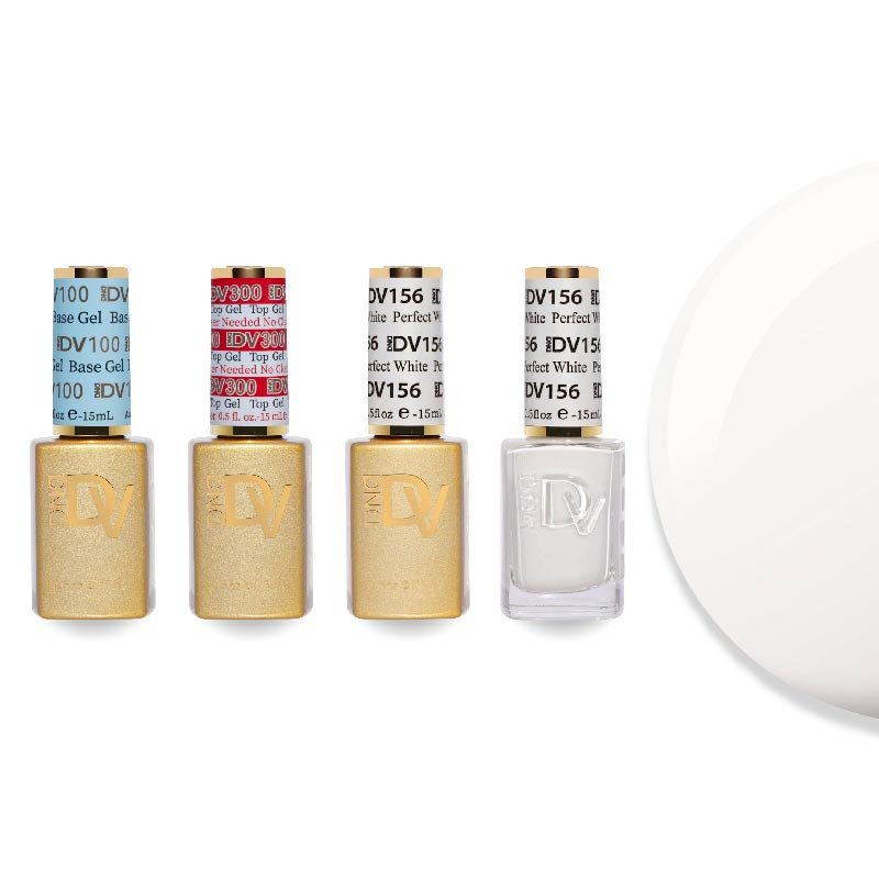 DND Diva Gel & Lacquer Combo - Base Top Gel & 156 Perfect White - DTK Nail Supply