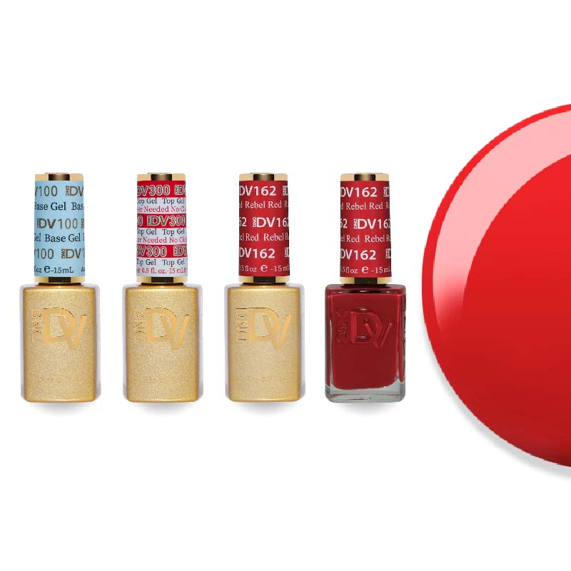 DND Diva Gel & Lacquer Combo - Base Top Gel & 162 Rebel Red - DTK Nail Supply