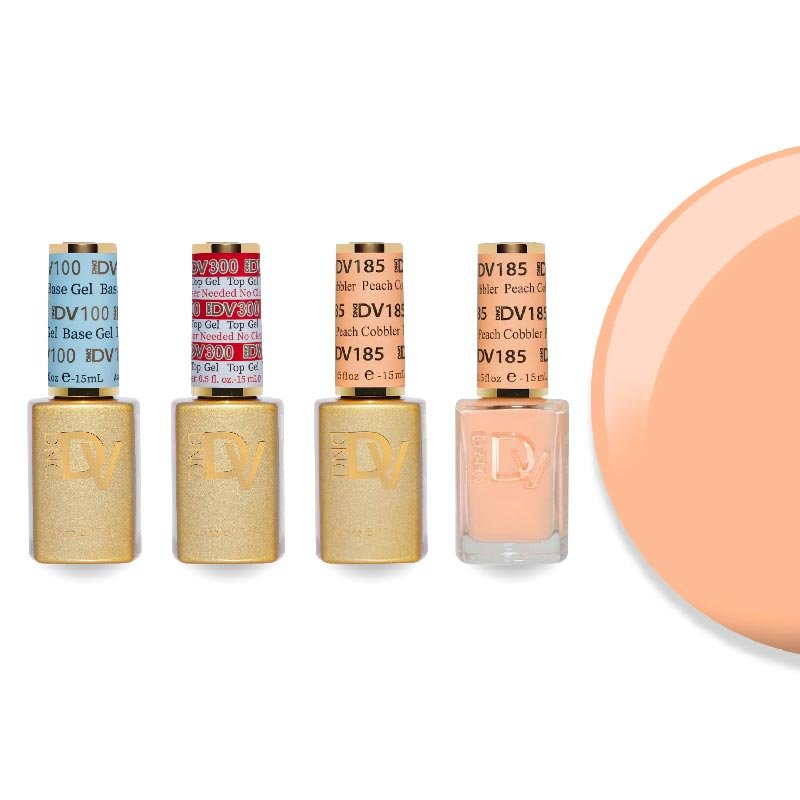 DND Diva Gel & Lacquer Combo - Base Top Gel & 185 Peach Cobbler - DTK Nail Supply