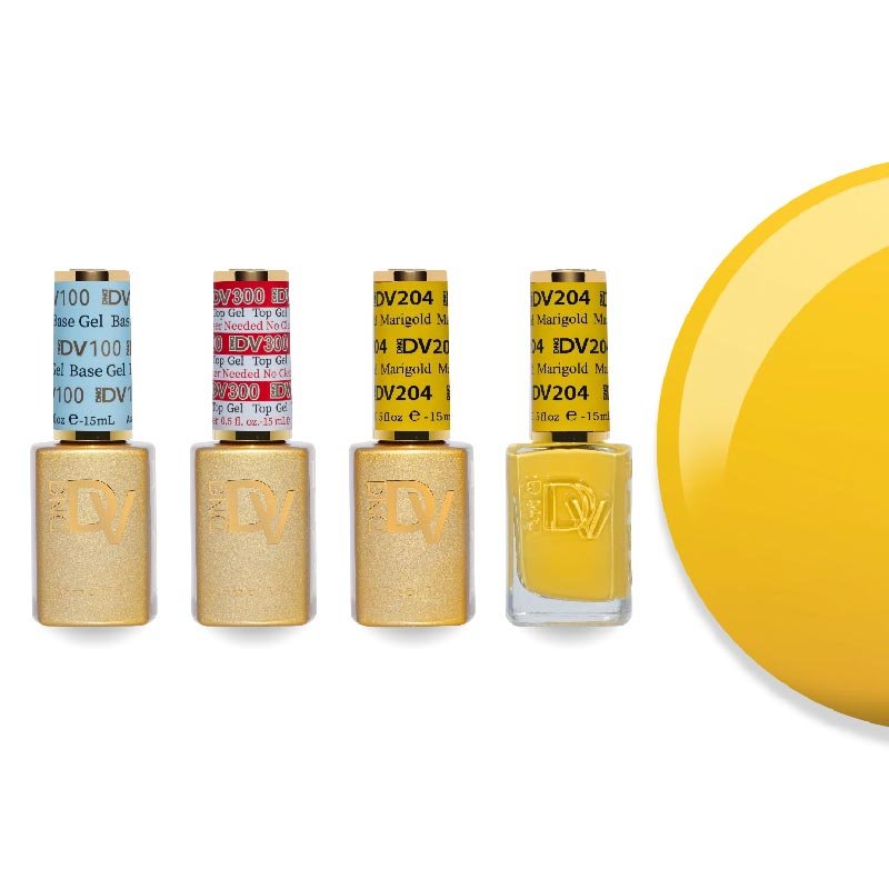 DND Diva Gel & Lacquer Combo - Base Top Gel & 204 Marigold - DTK Nail Supply